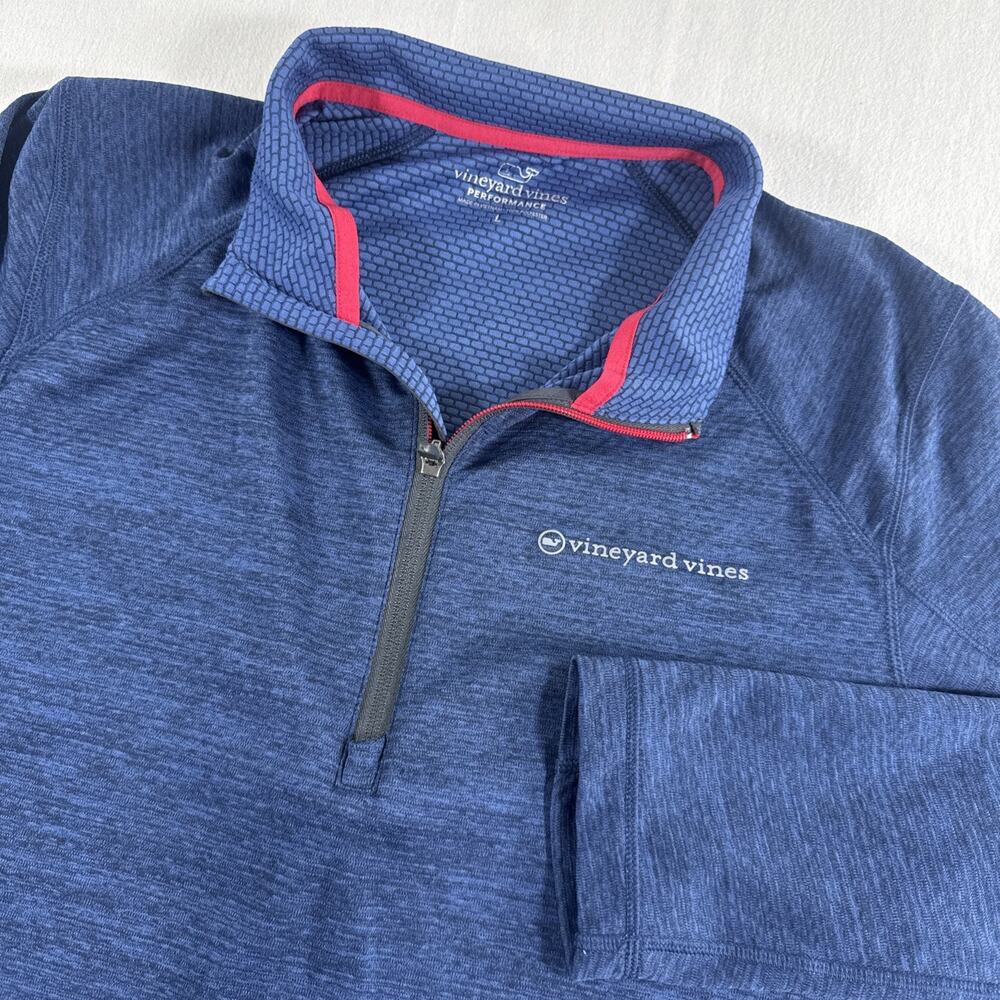 Vineyard Vines Performance Quarter Zip Pullover Men’s Large Blue Heather Golf